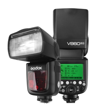 Godox VING V860IIO Новаторская TTL-литиевая камера Flash Master & Slave Flash Speedlite 2.4G Wireless X System 1 / 8000s HSS GN60 с литиево-ионным аккумулятором 2000mAh для Olympus E-M10II E-M5II E-M1 E-PL8 / 7/6 / 5 E-P5 E-P3 PEN-F для Panasonic DMC-GX85 G7 GF1 LX100 G85 GH4 FZ2500GK Камеры