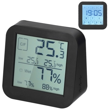 Многофункциональный ЖК-цифровой дисплей Сенсорный экран Гигртермограф Измеритель влажности и температуры в помещении Настольные часы с двумя экранами Часы обратного отсчета