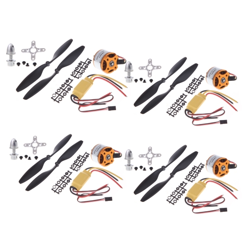 4шт A2212 1000кв Скороход мотор + 4шт HP 30A ESC + 4пары 1045 Prop (B) Quad ротор